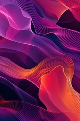 Poster - Colorful abstract design featuring wavy lines