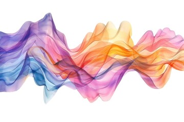 Sticker - A wave of colored smoke on a white background