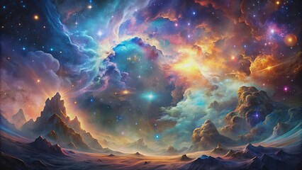Wall Mural - nebulaic formations creating a cosmic dreamscape of wonder and awe, a cosmic tapestry, nebula, space