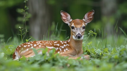 Sticker - Fawn Resting in a Meadow