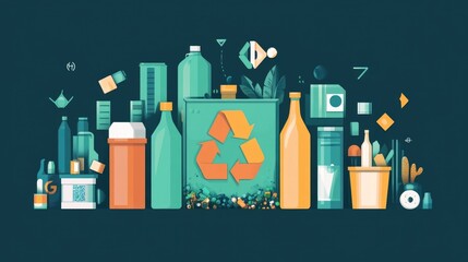 Poster - Innovative 3D printing technology utilizing recycled materials to create eco friendly sustainable products and reduce waste in the manufacturing process