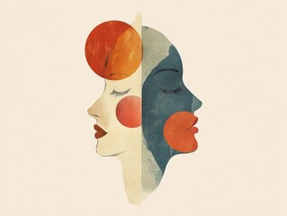 Poster - Minimalist abstract art using simple flat geometric shapes and forms to capture the essence of fleeting contemplative emotions  Calming elegant and aesthetically pleasing digital artwork