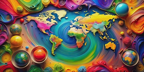 Vibrant and colorful abstract background celebrating World Art Day , art, culture, creativity, celebration, global