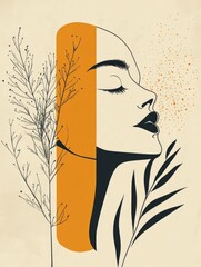 Poster - Minimalist Abstract Art Evoking Raw Emotions with Sparse Elements and Flat Design The image presents a pared down simplified visual composition that evokes a sense of emotion feeling