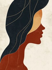 Poster - Minimalist abstract art piece that evokes raw emotive feelings through the use of sparse geometric elements and a flat digital style