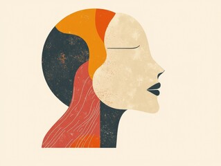 Poster - Elegant and Moody Abstract Featuring Minimalist Geometric Shapes and Flat Design Elements  Evocative Contemplative and Visually Striking Composition