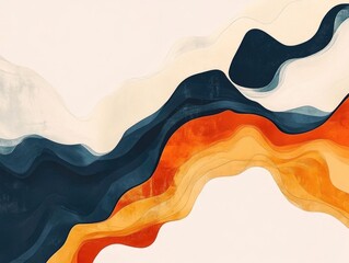 Poster - Minimalist abstract art depicting turbulent emotional states through clean flat and dynamic graphic design elements