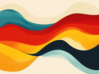 Poster - Captivating minimalist abstract art piece featuring a dynamic and joyful composition of vibrant colors geometric shapes and a flat design style