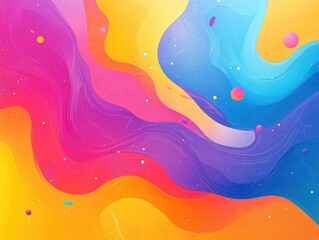 Poster - Vibrant Jubilant Abstract Art with Expressive Minimalist Flat Design  Colorful dynamic and visually striking digital artwork evoking a sense of joy happiness