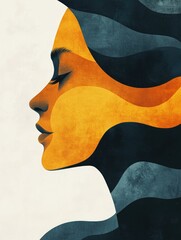 Poster - Emotional and Expressive Minimalist Abstract Digital with Depth and Vibrant Flat Design Aesthetic