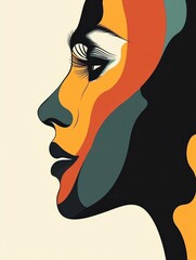 Poster - Captivating abstract art piece that evokes a strong emotional response through its minimalist execution and flat design The vibrant colors fluid shapes