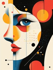 Poster - Captivating abstract artwork featuring a minimalist execution flat design elements and an emotive resonant visual expression  This contemporary