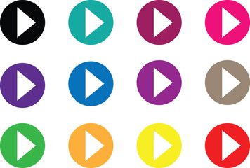 Poster - set of arrow on different color circle vector illustration.