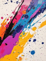 Poster - Captivating Fluid Splatter Art   Spontaneous Abstract Patterns and Shapes  Creative and modern digital artwork featuring vibrant colors dynamic fluid movements and intriguing abstract compositions