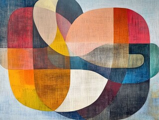 Aufkleber - Captivating abstract art composition featuring overlapping geometric shapes vibrant colors and a modern airy aesthetic  This digital showcases a dynamic innovative and visually striking design