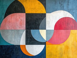 Poster - Captivating Abstract Geometric Shapes with a Modern Twist in Contemporary Digital Art Design