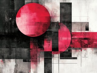 Poster - Captivating abstract geometric shapes with a modern aesthetic showcasing a contemporary design with minimalist and futuristic elements  This digital render features a clean