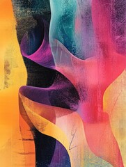 Poster - Visually striking abstract artwork featuring vibrant gradients dynamic layers and a captivating modern aesthetic  This digital composition blends colors textures