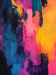 Poster - This visually striking abstract artwork features captivating gradients bold colors and a sense of dynamic movement  The piece showcases the power of digital creativity blending geometric shapes