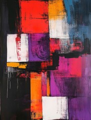  - Striking abstract artwork featuring bold dynamic lines and vibrant geometric color blocks  This modern and contemporary digital design creates a captivating eye catching visual expression