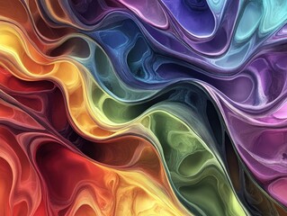 Poster - Mesmerizing abstract artwork featuring dynamic color transitions and modern geometric patterns creating a visually striking and contemporary digital art composition