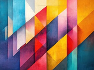 Poster - Striking and visually captivating abstract art featuring a dynamic geometric composition with vibrant colors bold shapes and a harmonious balance of elements