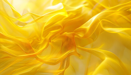 Poster - Abstract yellow fabric background with soft, flowing lines and a subtle texture.