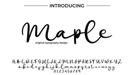 Wall Mural - Maple Font Stylish brush painted an uppercase vector letters, alphabet, typeface