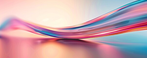 Poster - Streams of light trails in rainbow colors, organic shapes, vibrant and dynamic. ,