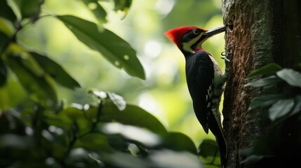 Poster - Woodpecker in the Rainforest