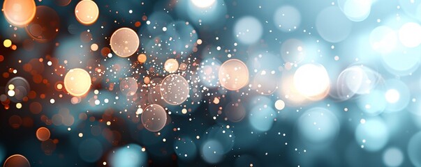 Poster - bokeh lights in cool tones forming an abstract background, organic shapes, dreamy and serene. ,