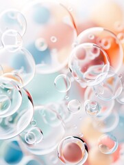 Poster - bubbles in various sizes creating an abstract pattern, organic shapes, whimsical and light. ,