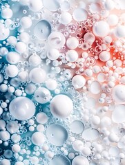 Poster - Bubbles in various sizes creating an abstract pattern, organic shapes, whimsical and light. ,