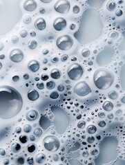 Poster - bubbles merging to form intricate patterns, organic shapes, playful and detailed. ,