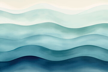 Canvas Print - Walnut and aegean Gradients simple waves backgrounds nature water.