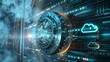 © CreativePulse - Futuristic Fusion of Security: Bank Vault Door Unlocks to Digital Code and Cloud Icons