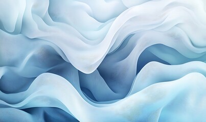 Poster - Seamless Abstract of Flowing Blue and White Lines with Soft Gradients