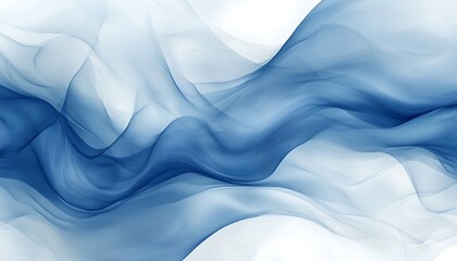 Poster - Seamless Abstract with Swirling Blue Patterns and White Highlights