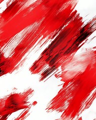 Fototapete - Seamless Abstract with Bold Red Brushstrokes on White Background