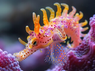 Wall Mural - Captivating Underwater Menagerie Vibrant Nudibranchs Seahorses and Frogfish in the Lembeh Strait