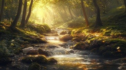 Sticker - Serene Forest Stream