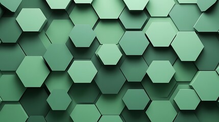 Fototapete - Seamless Abstract with Overlapping Hexagons in Shades of Green