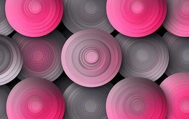 Fototapete - Seamless Abstract with Concentric Circles in Pink and Grey