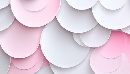 Poster - Seamless Abstract with Layered Circles in Grey and Pink