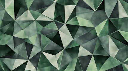 Poster - Seamless Abstract with Sharp Geometric Shapes in Green and Grey