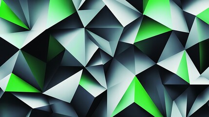 Poster - Seamless Abstract with Sharp Geometric Shapes in Green and Grey