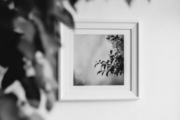 Canvas Print - Plant in White Frame