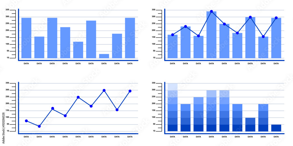 infographics collection Charts ,corporate report ,data presentation graphic UI, UX, KIT elements. annual statistics.