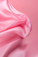 Poster - Pink silk fabric flowing on pink background