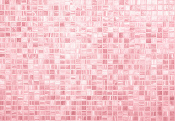 Wall Mural - Abstract background of pink mosaic tiles. Texture for design. Colorful pastel ceramic wall and floor grid tiles abstract background.